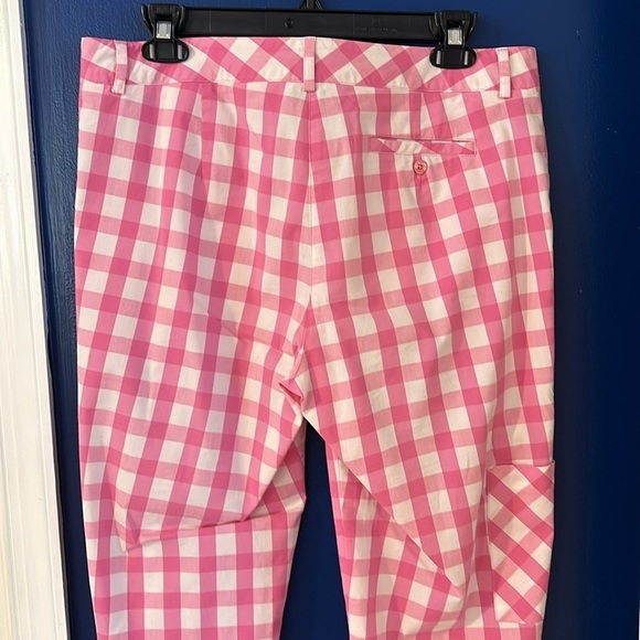 Women’s LILLY PULITZER Pink & White Check Gingham Crop Capri Pants Size 10 - Picture 6 of 8